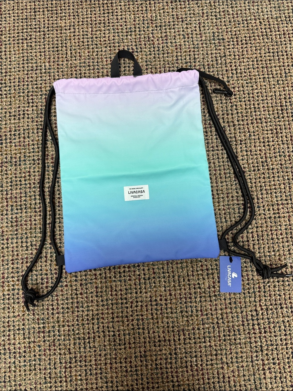 LIVACASA Drawstring Backpack in Pastel Ombre